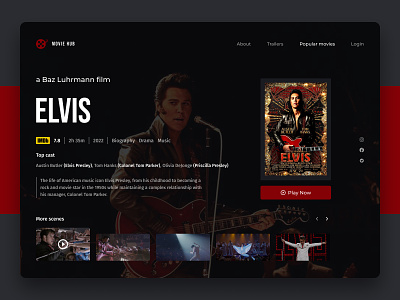 Movie Hub App - Elvis the movie promo page