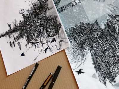 Making of : Cycle by Daturha artwork black and white cover artwork cover design handmade metal music artwork pen and ink