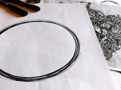Making of : Cycle by Daturha artwork black black white circle design design details drawing ink handmade illustration pen ink pencil project