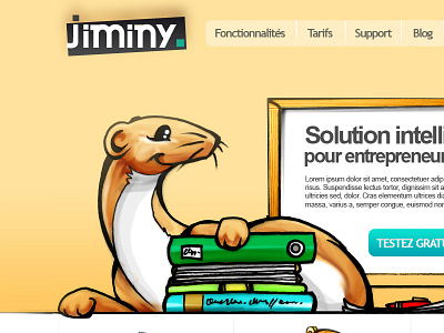 Maquette Home Jiminy design mascot webdesign