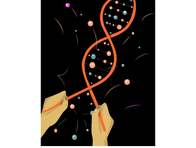 DNA adobe illustrator hands illustration pentool stylized