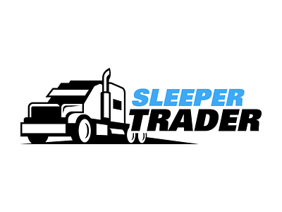 Sleeper Trader Logo branding design logo semi truck trucking vector