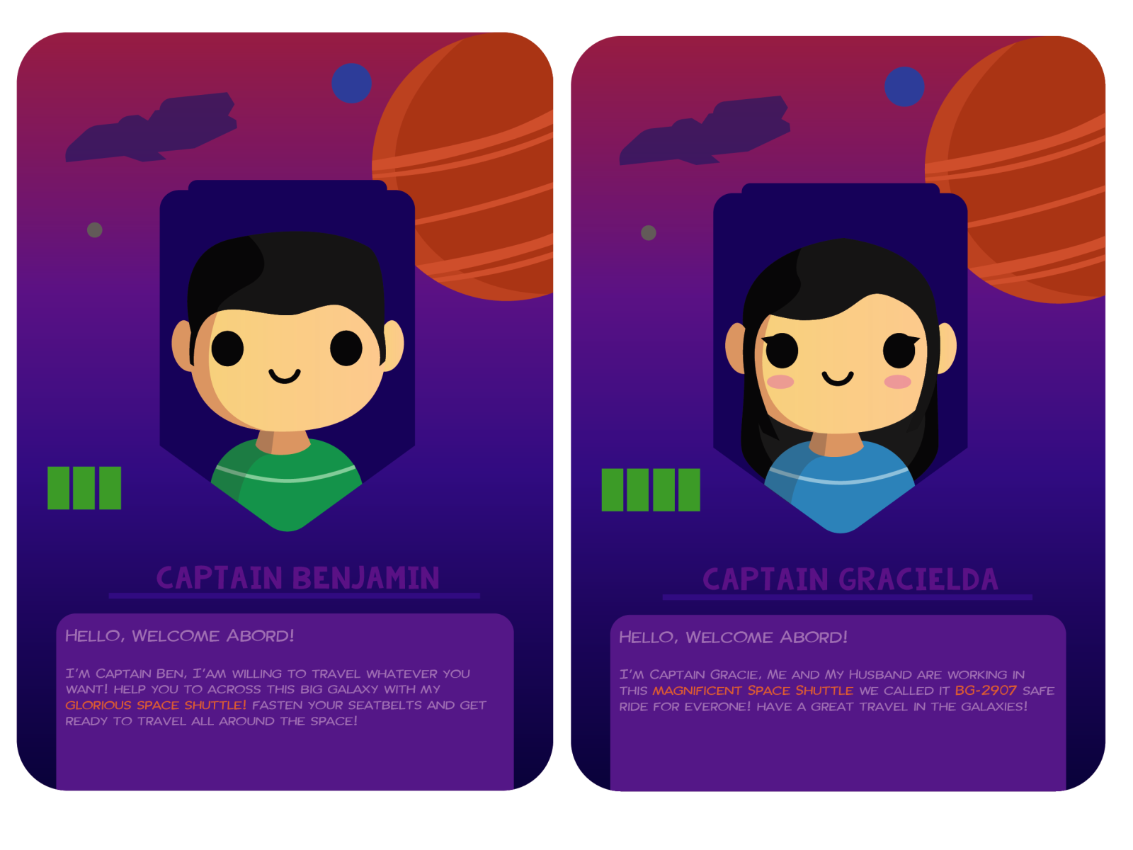 SPACE CARD SAMPLE by BenZaiCs on Dribbble