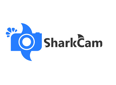Shark Cam branding color design illustration logo
