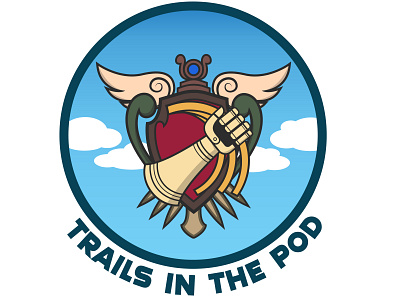 Trail in the pod Logo art color design illustration logo
