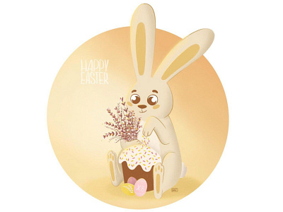 HAPPY EASTER art bookdesign bookillustration bunny digitalart drawing easter easter bunny easter egg happy easter illustration illustration easter invitation card invitation illustration procreate rabbit