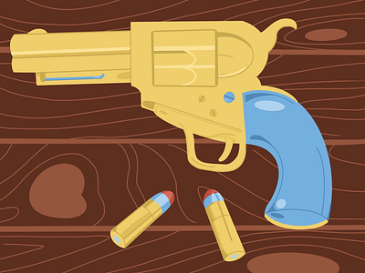 Gold Pistol armed bullet gold gun pistol retro wood