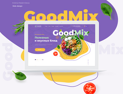 Landing page. Delivery healthy food colors design food healthy mix ui web webdesign website
