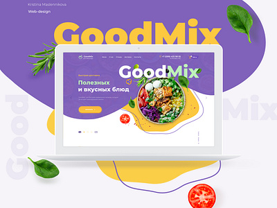 Landing page. Delivery healthy food