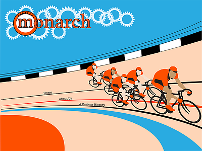 Monarch Website bikes illustration velodrome web