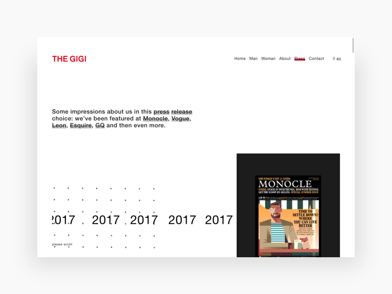 The Gigi web design ux ui minimal flat gif digital design dailyui animation clean white
