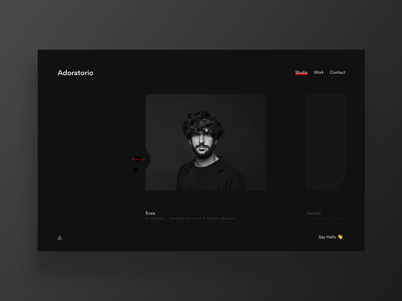 Adoratorio Studio animation black clean dailyui design digital flat gif minimal ui ux web design