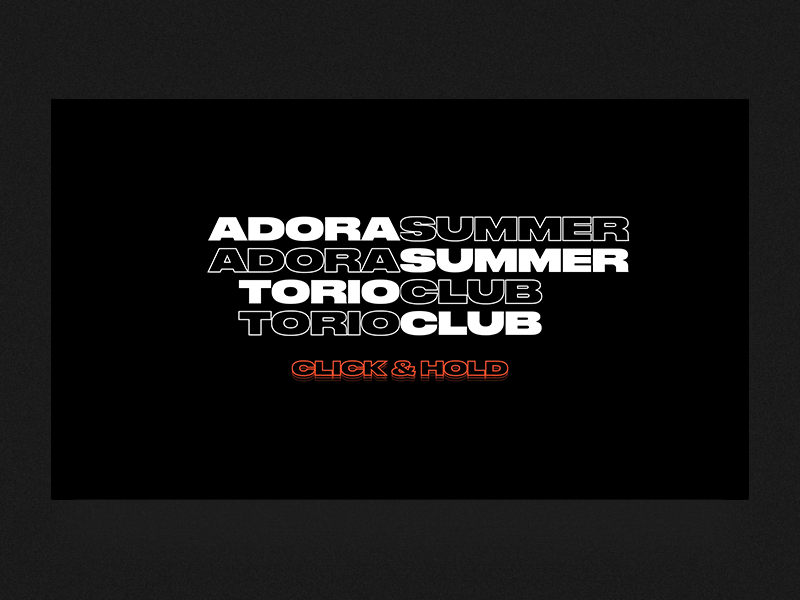 Adoratorio Summer Club 3d 3d animation animation black clean dailyui dark design desktop digital inflatable minimal orange render ui ux web design website