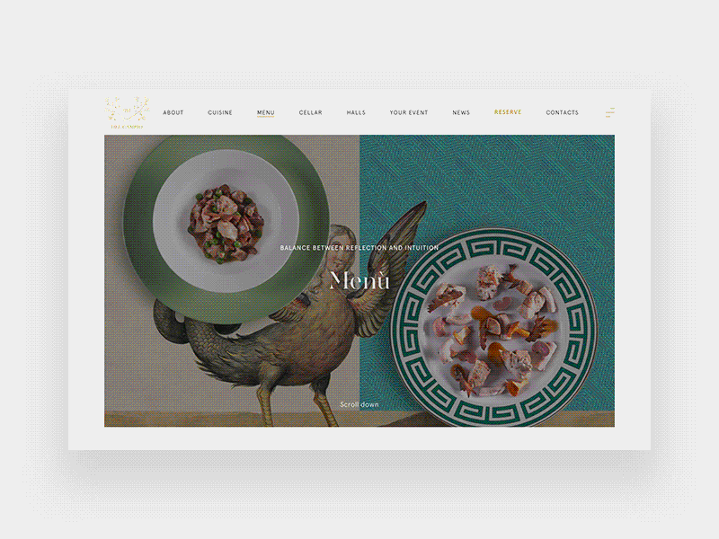 Restaurant Del Cambio animation clean design illustration minimal ui ux web design