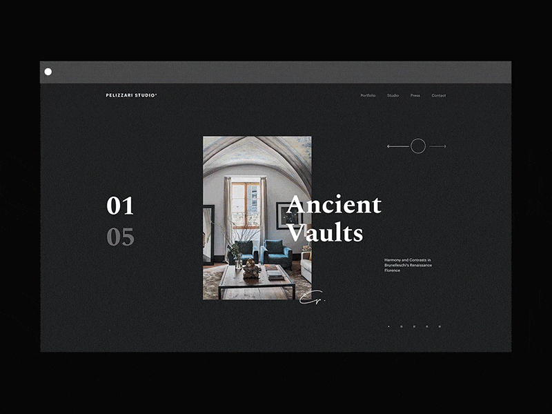 Pelizzari Studio black clean dark design inspiration layout layout design minimal ux web web design