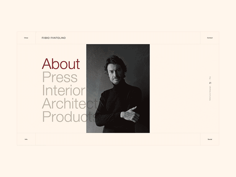 Fabio Fantolino architecture branding clean design menu minimal ui ux web design website