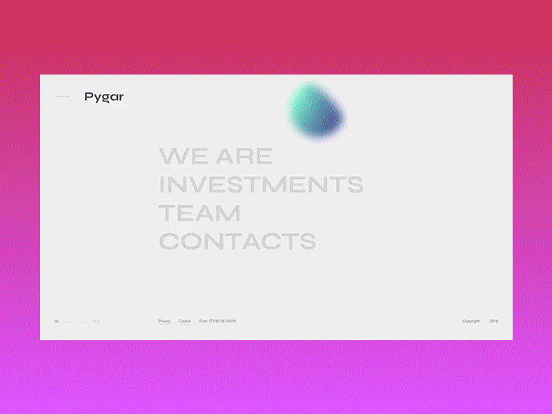 Pygar animation design digital menu minimal ui ux web design website white