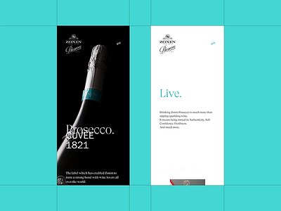 Prosecco Zonin animation clean design digital flat minimal ui ux web design website wine