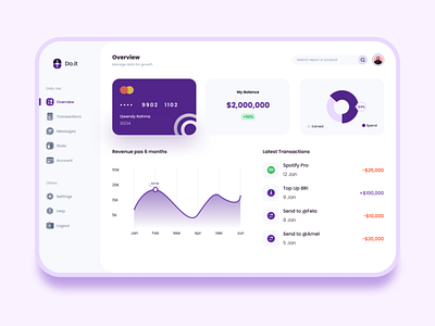 Do.it - Finance Dashboard dashboard finance danshboard ui ui design ui designer ui finance ui finance dashboard uiux uiux design uiux designer ux design ux designer ux finance webdesign