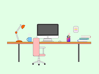 Workspace desk illustration vector work