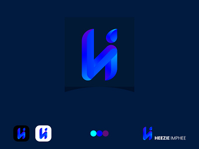 H letter modern logo design|  H+I modern Logo design
