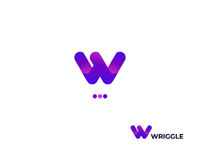 W letter colorful modern logo design concept