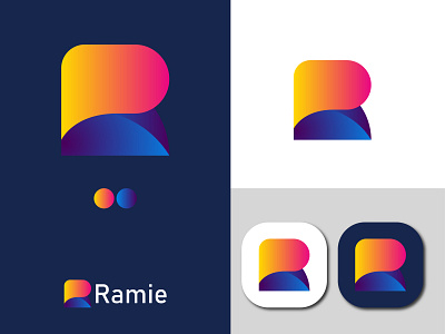 R Letter Modern Logo Design Concept