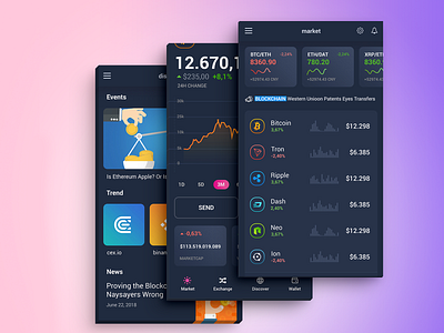 Cryptocurrency App Design Concept app design flat ui ux