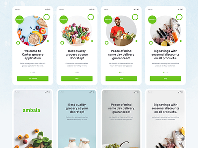 Ambala - Grocery Shop Mobile App app branding design flat illustration ios app design mobile app design ux