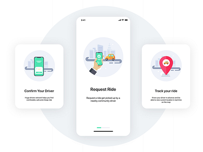 Taxi Booking App Onboarding UI