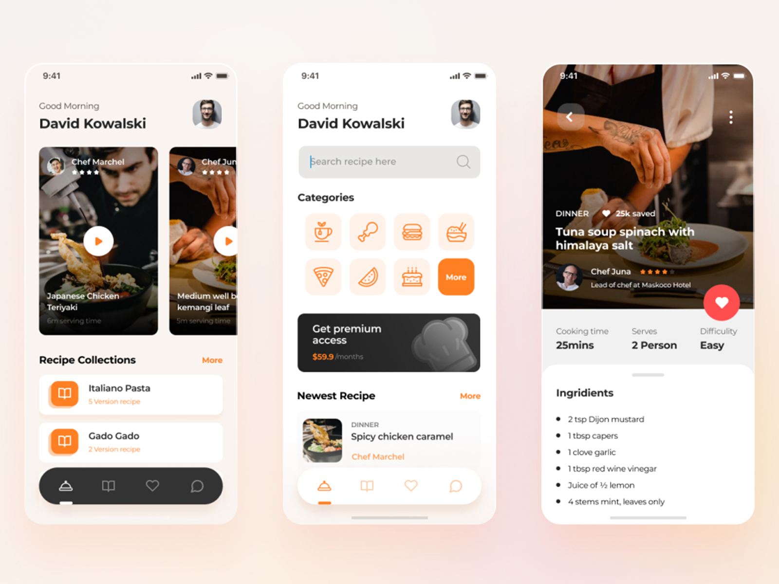 Micha - Modern Food Recipe App Design UI by Appbuff on Dribbble