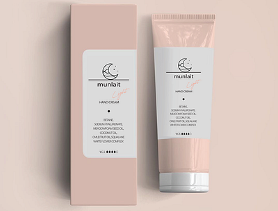 Munlait hand cream art branding grahic design hand cream illustrator logo vector visual design