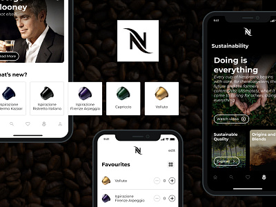 Nespresso - What more?! app black coffee gold interaction ios mobile product design ui ux white