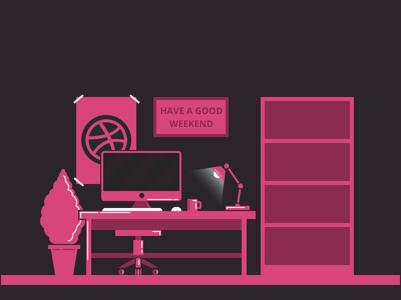Have a good weekend! product design pink mac dribbble ui ux illustration