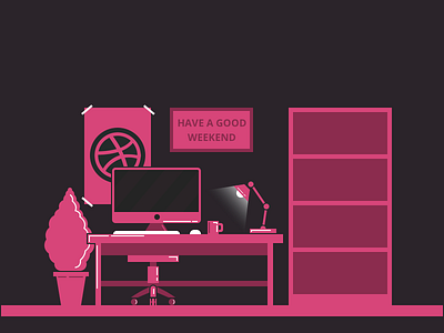 Have a good weekend! dribbble illustration mac pink product design ui ux