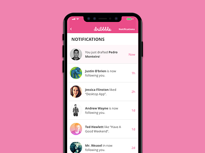 Welcome To Dribbble app dribbble feed notifications ui ux