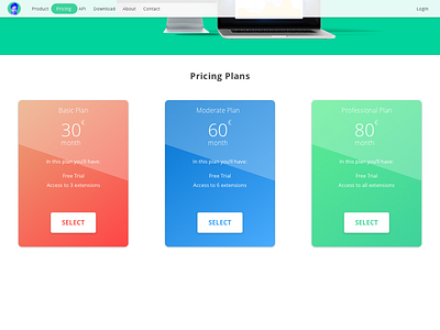 Pricing Page Challenge basic challenge design desktop green moderate page pricing professional select technology web