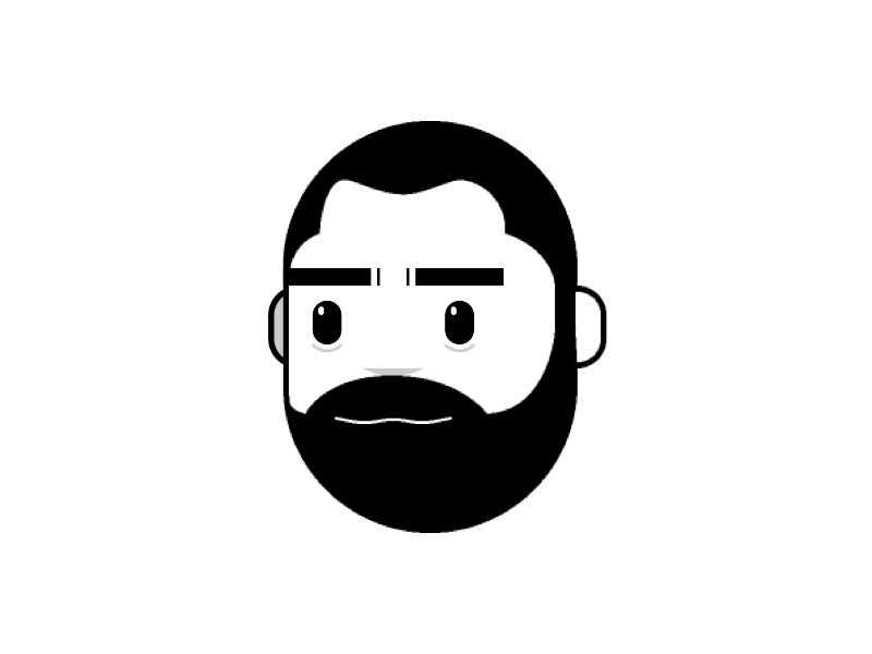 Just watchin'… animation beard black blink concept dribbble eyebrown face hair identity illustration interaction intro portrait presentation sketch vector website white