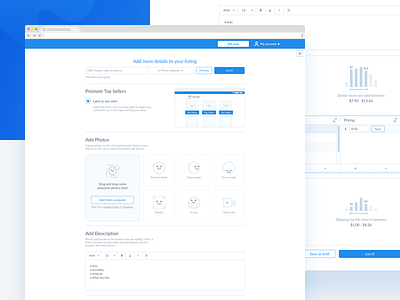 Create a product listing e commerce web