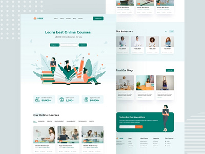 Website Design best branding illustration landing page learn online courses responsive design website design