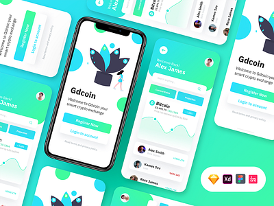 Crypto Mobile App Design adobe xd app design crypto illustration ui ux