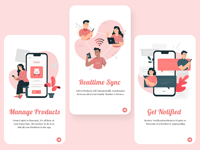 Onboarding Screen for Expiry App app branding card ui design drawing expired illustration typography ui ux