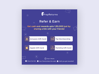 Refer & Earn - Social Media Post branding card ui clean design flat icon illustration logo typography vector