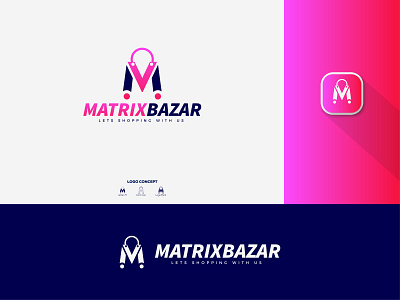 MatrixBazar- Online Shop Logo branding branding and identity creative logo e commerce logo logo logo design concept online shop logo trendy logo