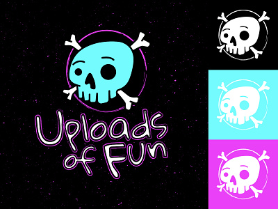 Uploads of Fun #1 branding illustration logo skull texture typography uploads of fun