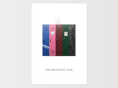 The Breakfast Club: Lockers art color concept dribbble illustration locker minimal movie poster the breakfast club threadless