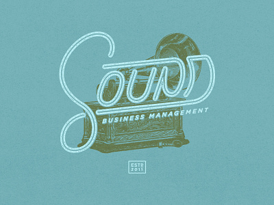 Sound Business Management austin badge concept hand icon lettering logo music texture typography vintage