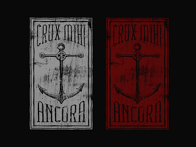 The Cross is My Anchor anchor cross design graphic latin printing red reformed screen texture white