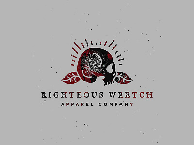Righteous Wretch apparel branding flower illustration jesus logo mark skull texture vintage
