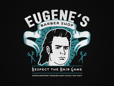 Eugene's Barber Shop banner barber business design eugene illustration logo porter shop the walking dead typography vintage